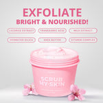 Sakura Milk Mask with Scrub | Scrub Pemutih Badan | Scrub Badan Jejuby [BPOM]