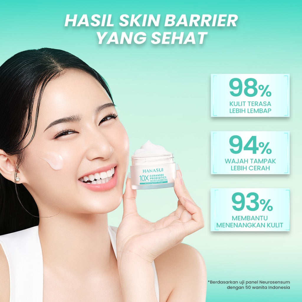 Hanasui Ceramide Probiotics Moisturizer Gel - Pelembab Ringan Lembap Perbaiki Skin Barrier dan Mencerahkan