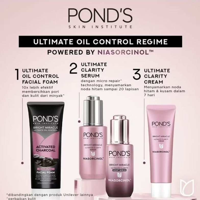 Ponds Bright Miracle Charcoal Pembersih Wajah Foam Kulit Berminyak 100 g