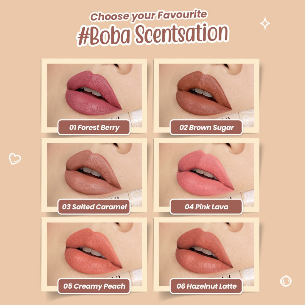 Hanasui Mattedorable Lip Cream Boba - Velvet Matte Finish Pigmented Long Lasting Double Moisturizing