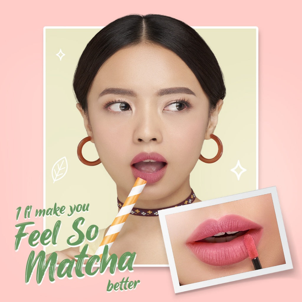 Hanasui Mattedorable Lip Cream Matcha Latte Edition - Lip Cream Double Mouisturizing With Vitamin E Pigmented Velvet Finish & Non - Transferable