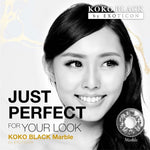 Exoticon Softlens Koko Black Series Jet Black | Marble | Soflens Hitam | Soflens Natural