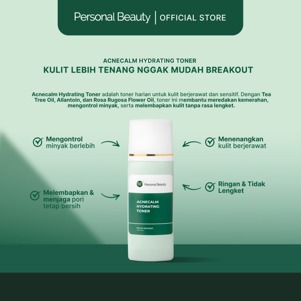 Personal Beauty Acnecalm Hydrating Toner Bantu Atasi Minyak Berlebih & Kontrol Jerawat