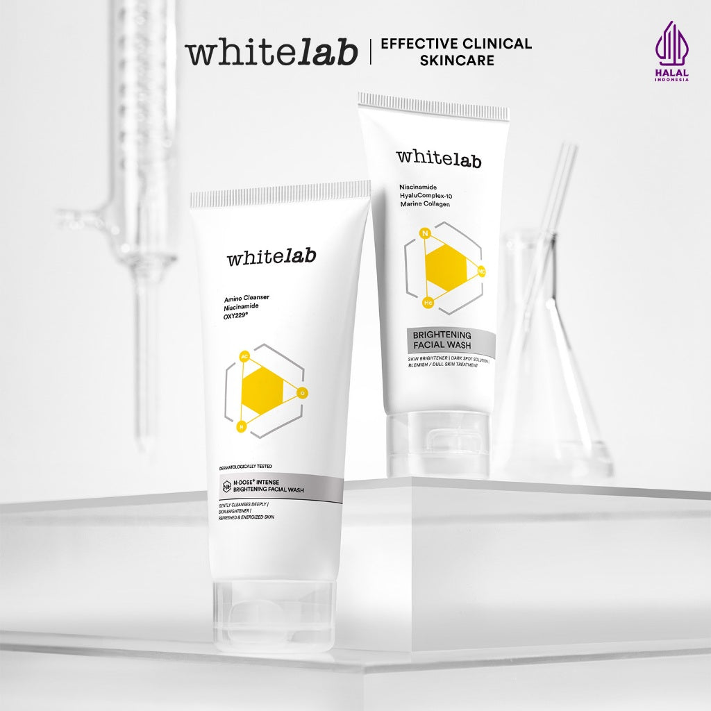 Whitelab Facial Wash Brightening - Sabun Cuci Muka Pembersih Pencerah N-Dose+ 2.0 dengan Amino Cleanser