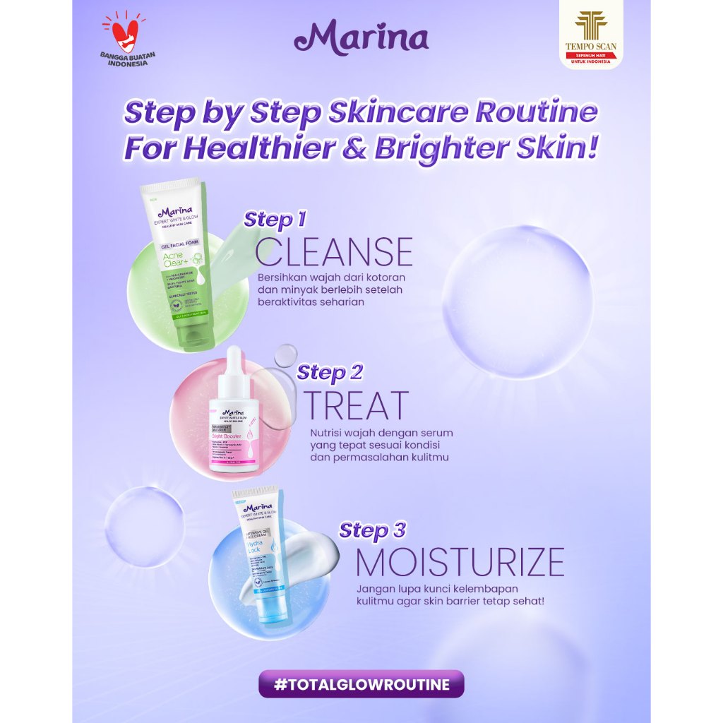 Marina Expert White & Glow Power Bright Face Serum – Hydra Lock - Exp : 02.2026