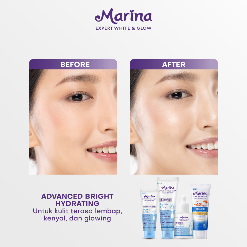 Marina Expert White & Glow Power Bright Face Serum – Hydra Lock - Exp : 02.2026