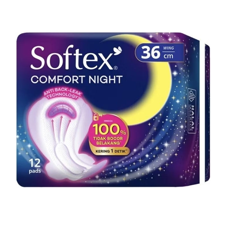 Softex Comfort Night Pembalut Wanita Wing Malam 36 cm 12 pcs