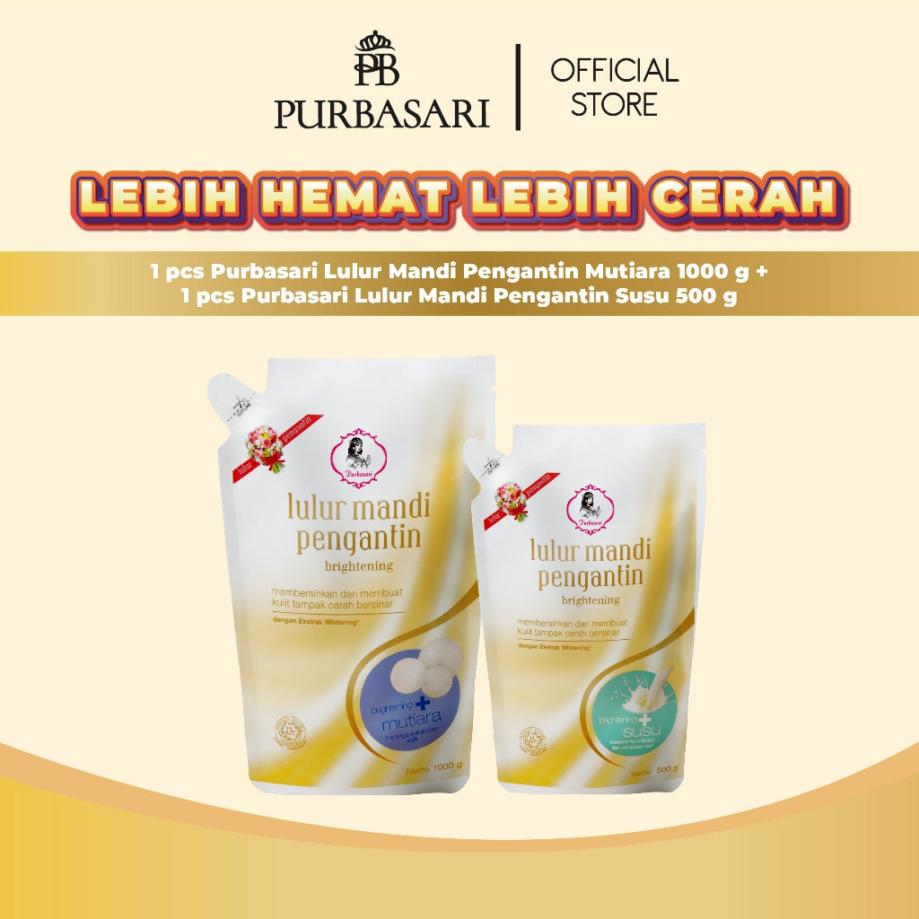 [Lebih Hemat Lebih Cerah] Purbasari Lulur Mandi Pengantin 1kg + Lulur Mandi Pengantin 500gr
