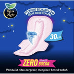 Laurier Relax Night Pembalut Wanita Wing Malam 30 cm 24 pcs