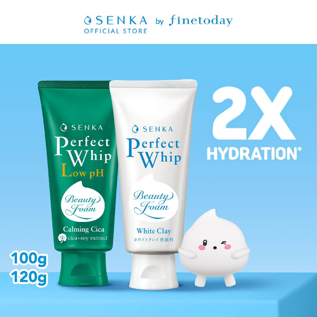 [Special Bundle]  SENKA Perfect Whip Low pH Calming Cica 100gr + Perfect White Clay 120gr