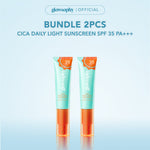 Glowsophy Cica Daily Light Sunscreen SPF 35 PA+++ Light & Soothing Sunblock Wajah Pelembab Skin Membantu Menenangkan Kulit Berjerawat Sunscreen Skin Barrier Protection Chemical Melindungi Kulit Dari Sinar UV UVA UVB Ringan Tidak Lengket Mudah Meresap