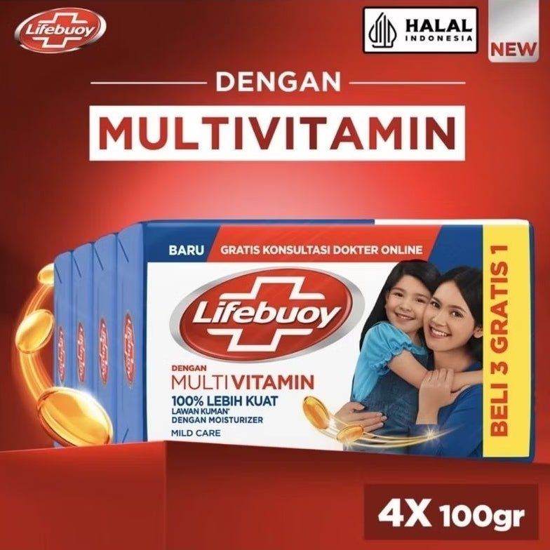 Lifebuoy Sabun Mandi Batang 4 x 100 g