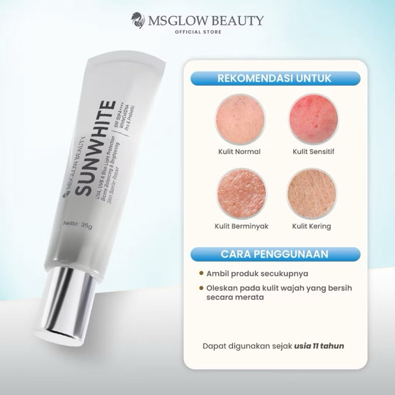 MS GLOW SUN WHITE PRE & PROBIOTIC SUN SCREEN SPF50