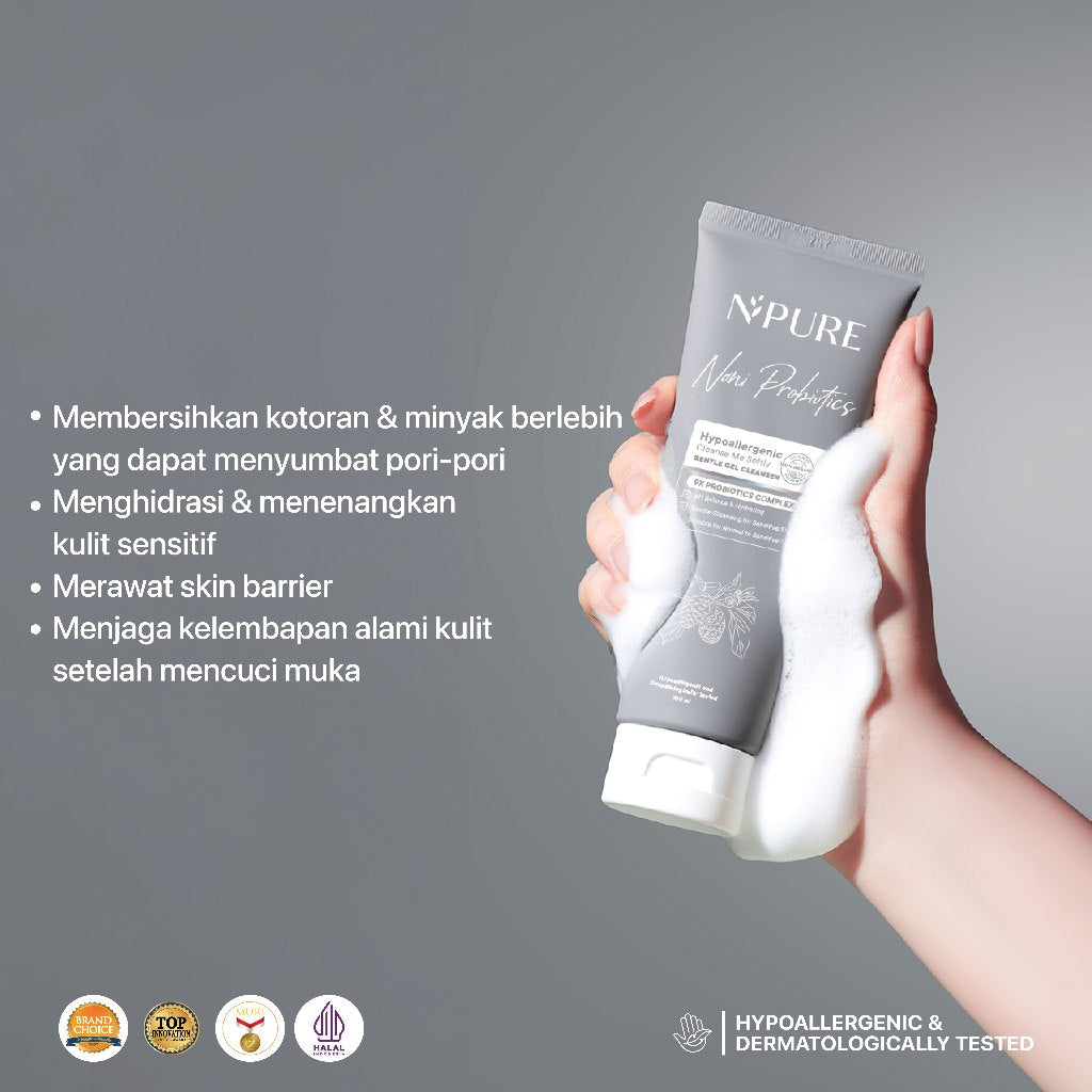 NPURE Cleanser Gel Noni 100ml / Sabun Muka Kulit Sensitif / Gentle Skin Cleanser / Pembersih Wajah Hypoallergenic / Eksim / Eczema / Semua Jenis Kulit