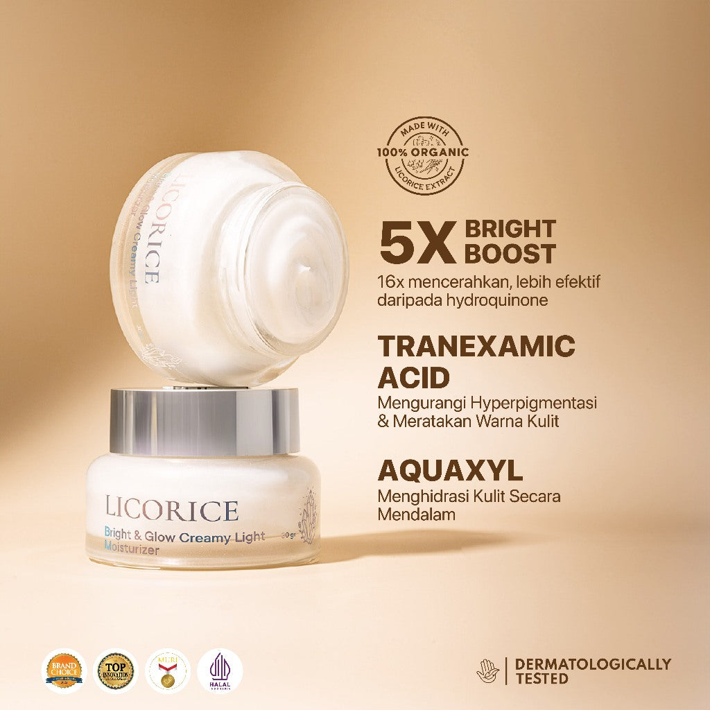 LICORICE BRIGHT SET - NPURE Bundling Licorice Serum + Licorice Moisturizer 30gr / Bright and Glow / Rangkaian Skincare / Mencerahkan