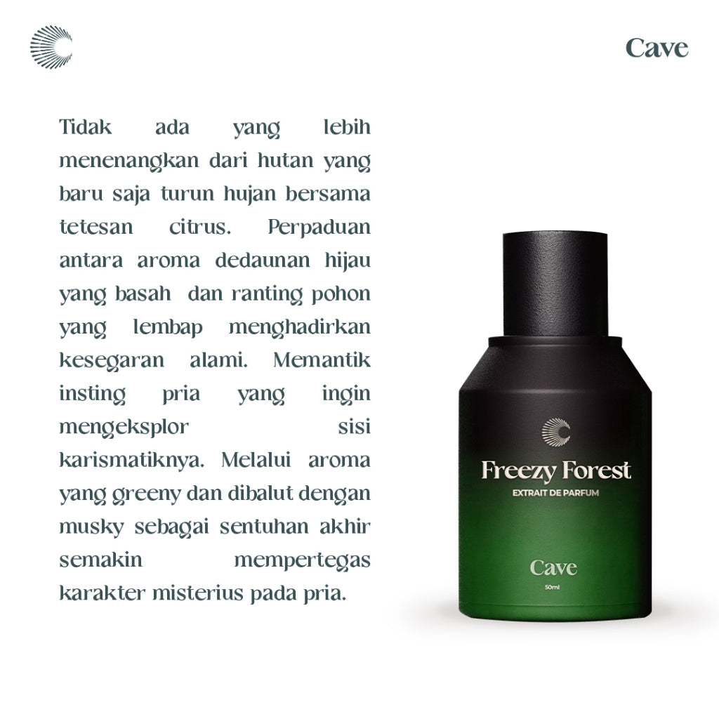 Cave Extrait de Parfum Freezy Forest 50 ml - Parfum Lokal Pria Aroma Fresh Tahan Lama