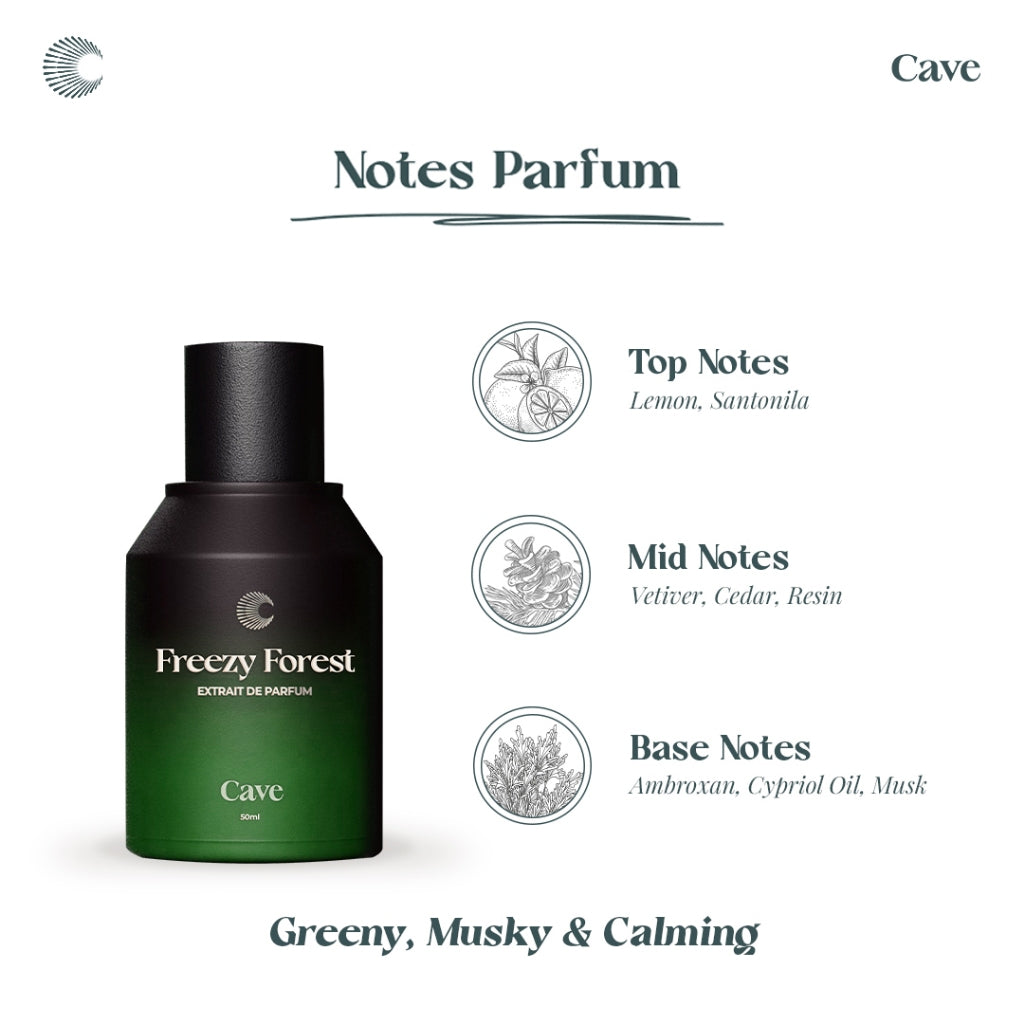 Cave Extrait de Parfum Freezy Forest 50 ml - Parfum Lokal Pria Aroma Fresh Tahan Lama