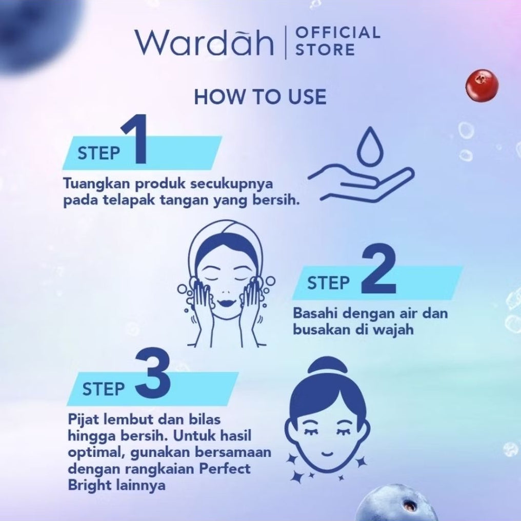 Wardah Perfect Bright Oil Control Pembersih Wajah Creamy Foam Berries 100 ml