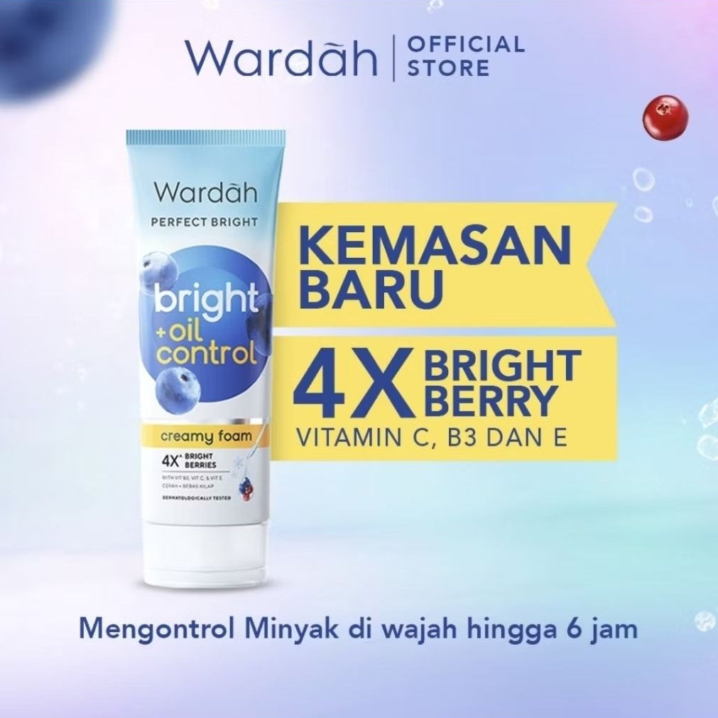 Wardah Perfect Bright Oil Control Pembersih Wajah Creamy Foam Berries 100 ml