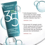Wardah UV Shield Sunscreen Moisturizer Wajah Anti Jerawat SPF 35 35 ml