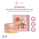 Noera Bundling Collagen Drink Improved Formula & Whitening Booster Night Vitamin Lotion
