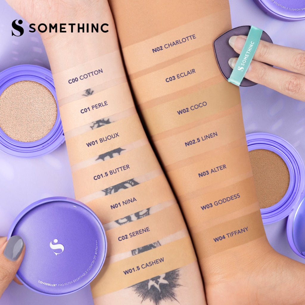 SOMETHINC [2 PCS] Bundle FULL SIZE + REFILL CoverBlur Pro Filter Breathable Cushion SPF 40 PA++++