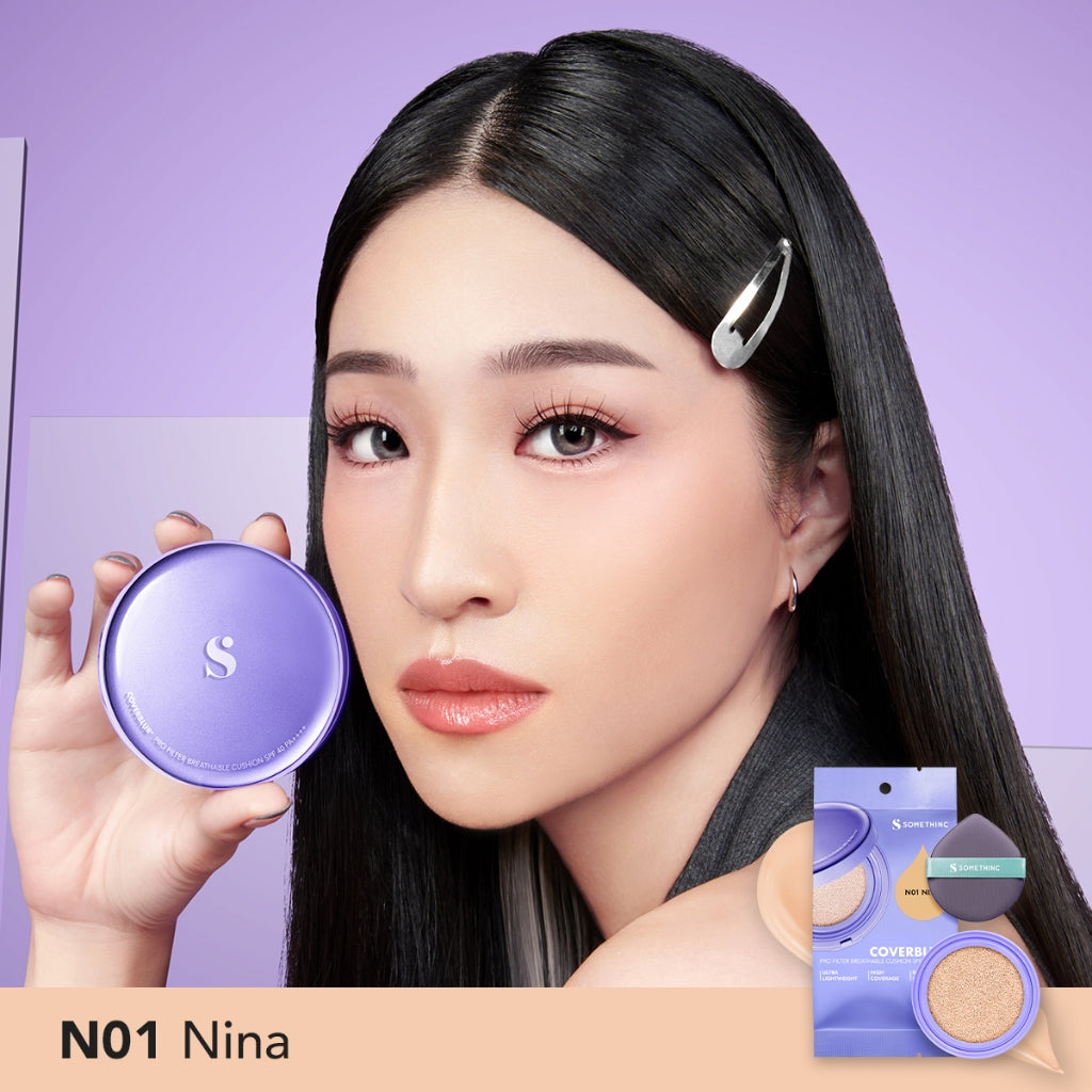 SOMETHINC [2 PCS] Bundle Refill CoverBlur Pro Filter Breathable Cushion SPF 40 PA++++ + Copy Paste Tinted Sunscreen SPF 40 PA++++ |  Seamless Cushion Dengan High Coverage, Smooth Satin Finish, Ringan Digunakan | Skin Tint Ringan Dengan Finish Dewy