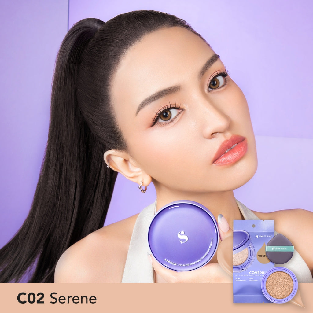 SOMETHINC [2 PCS] Refill CoverBlur Pro Filter Breathable Cushion SPF 40 PA++++ & Ceraplump Tinted Lip Balm SPF25 PA++++