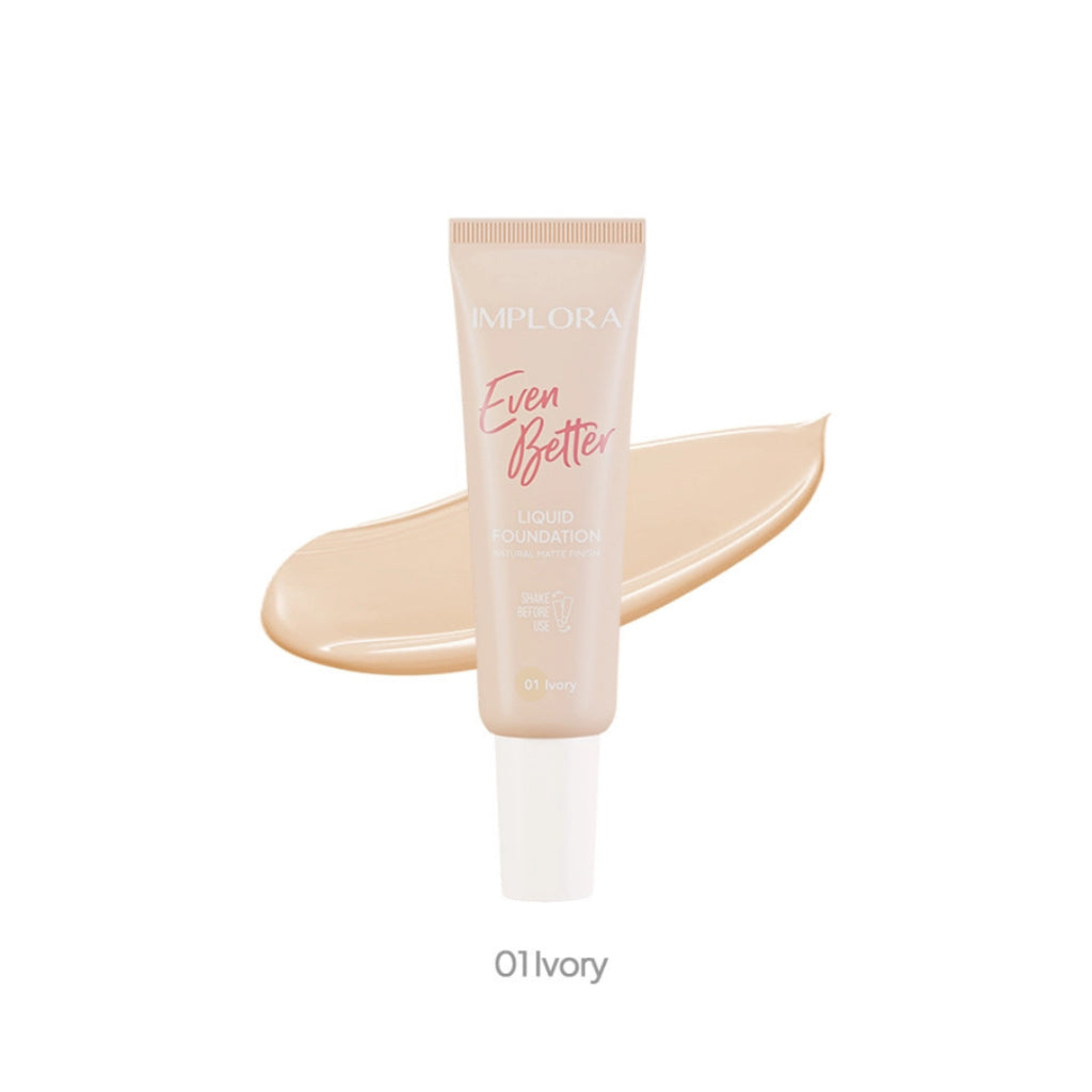 Implora Even Better Liquid Foundation | Natural Cover | Lightening Wajah | Concealer Dark Spot