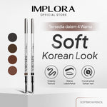 Implora New Softbrow Pencil | Pensil Alis Black Brown Dark Eyebrow | Korean Look