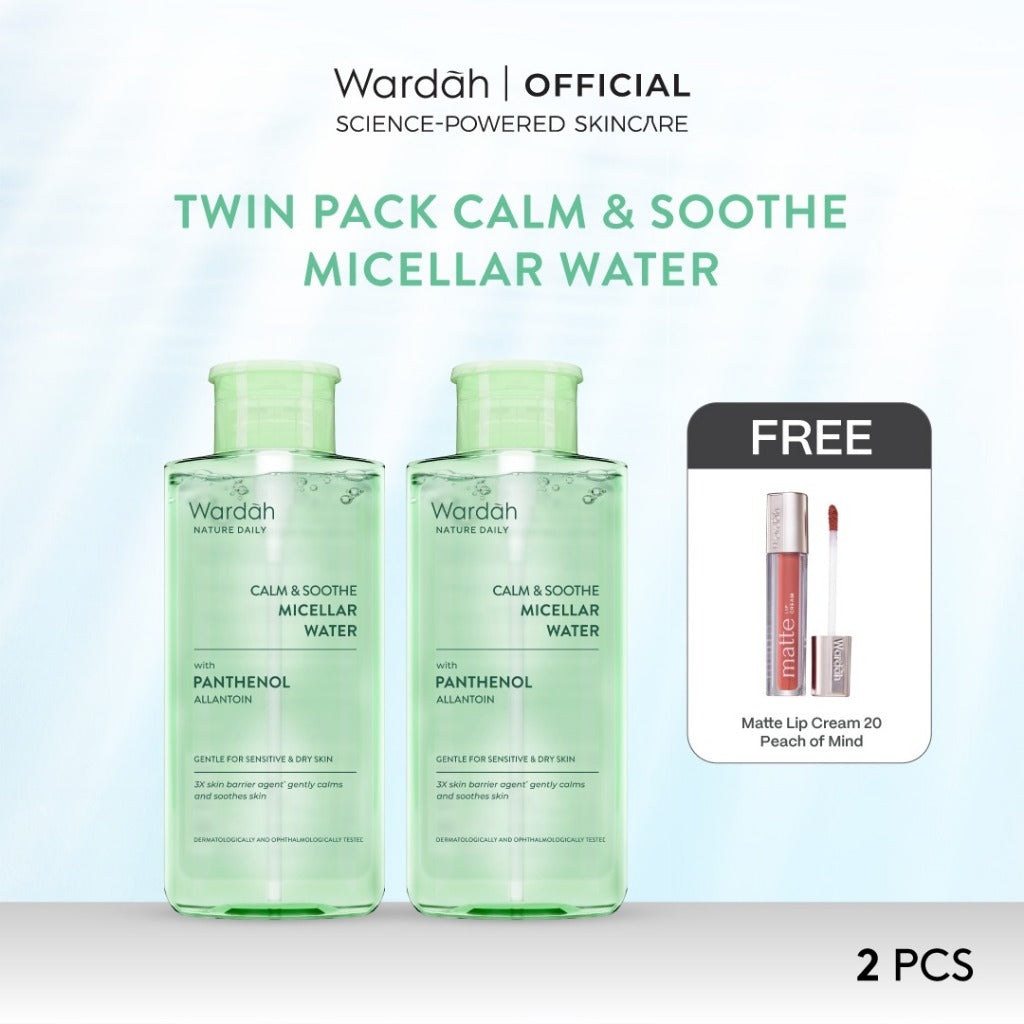 TWINPACK WARDAH Micellar Water 400 ml (Perfect Bright, Nature Daily, Lightening Oil, Acnederm) - Pembersih Make Up Waterproof - - Pembersih Wajah -  Skincare