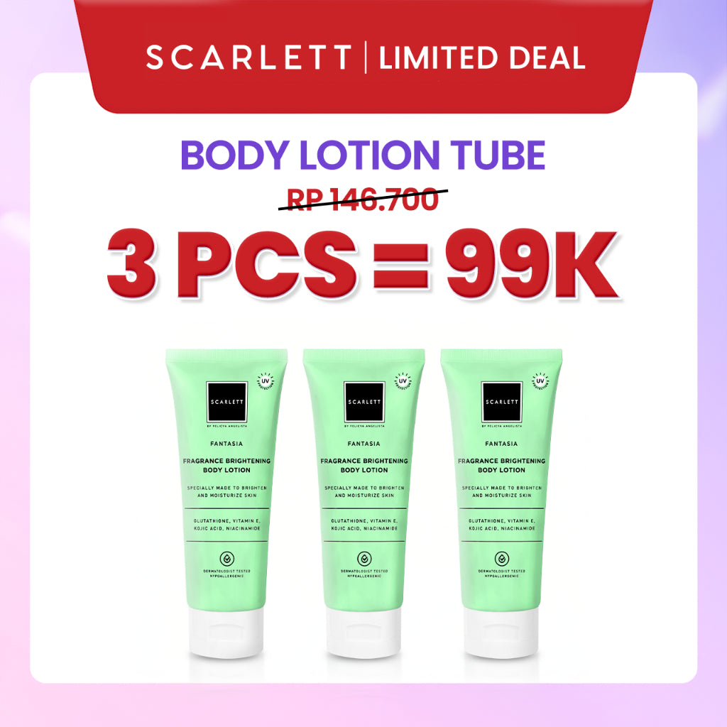 Scarlett Whitening Body Lotion Mencerahkan - Kemasan Baru Tube 180ml