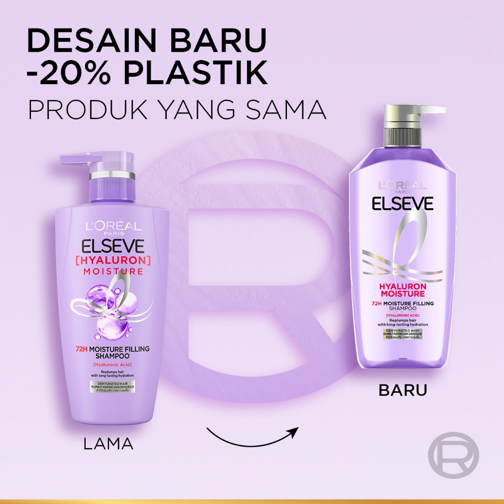 BARU! L’Oreal Paris Elseve Hyaluron Moisture Shampoo 400ml (Perawatan Untuk Rambut Kering Dengan Hyaluronic Acid 72 Jam Mengunci Hidrasi Rambut)