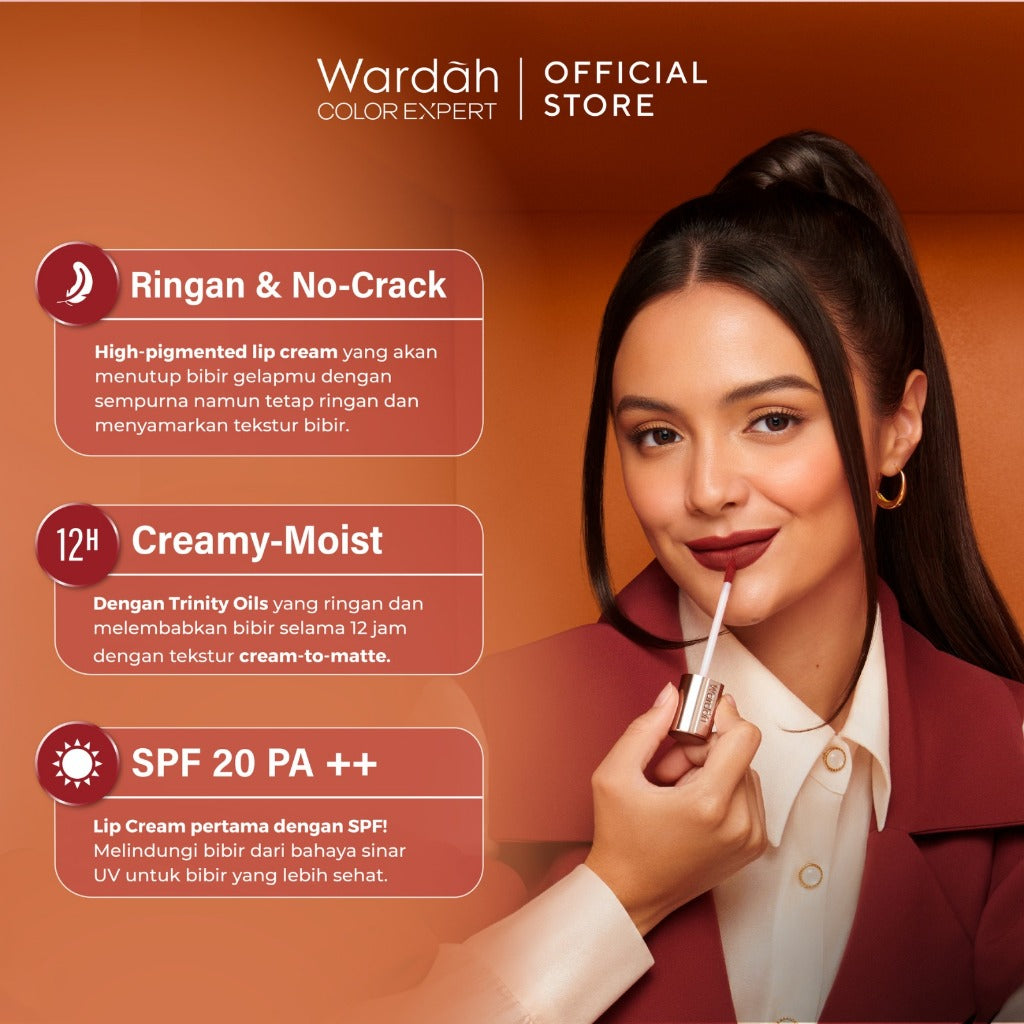 MOST LOVED! WARDAH Matte Lip Cream 4 g Warna Intense dan Tahan Lama Matte Finish Teksture Creamy Liptint Lip Stain Lipstik Lip Tint Lip Matte Lipstick Lipcream Glossy Longlasting Waterproof Tahan Lama Makeup Dark Lips Two Tone Lip Library