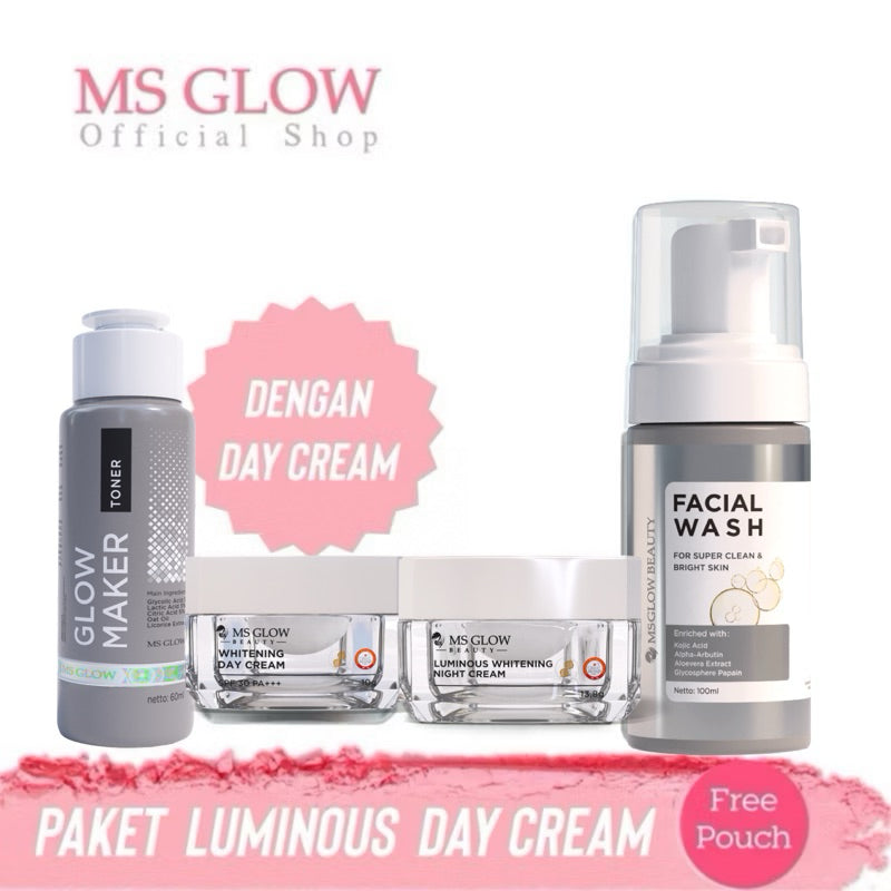 MS GLOW PAKET WAJAH  bonus produk & pouch