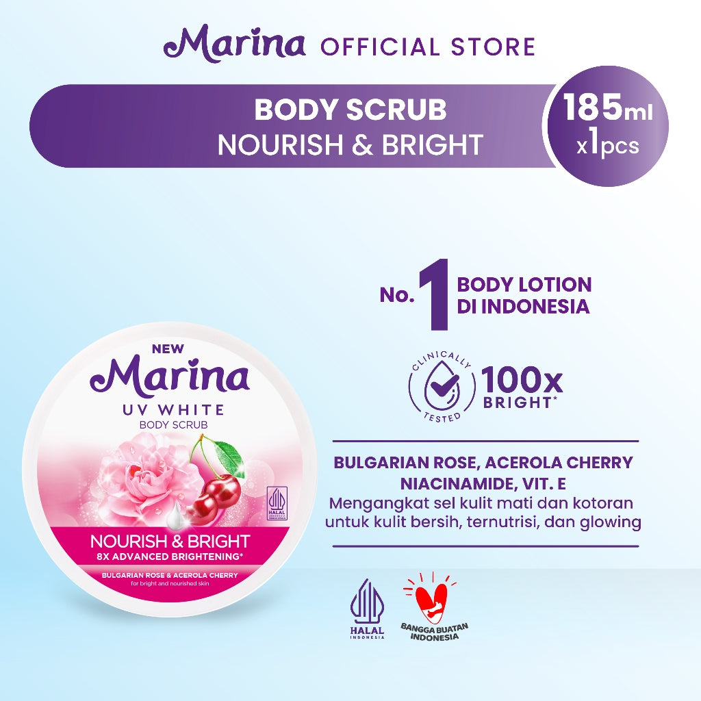 Marina UV White Bright & Fresh Body Scrub [2 pcs] - Exp : 10.2027