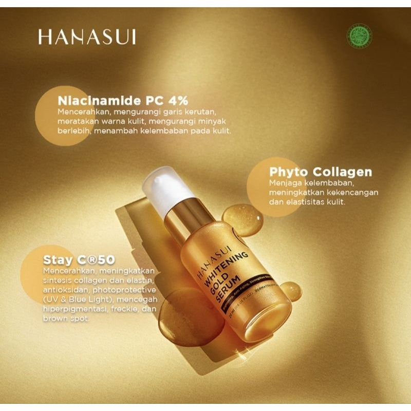 Hanasui Gold Whitening Serum Pencerah Wajah & Anti Aging 20 ml