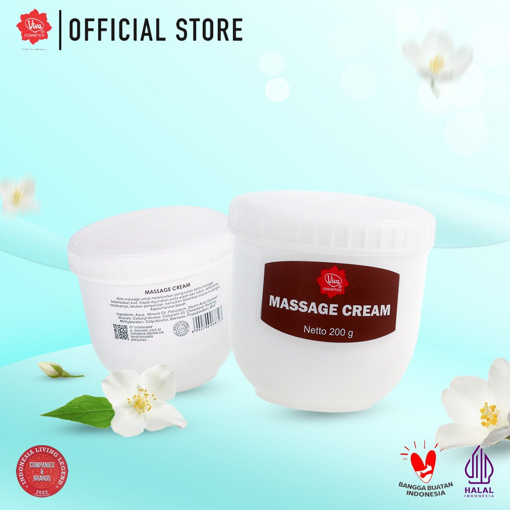Viva Massage Cream (tersedia dalam 3 varian: 30 gr, 200 gr dan 550 gr)