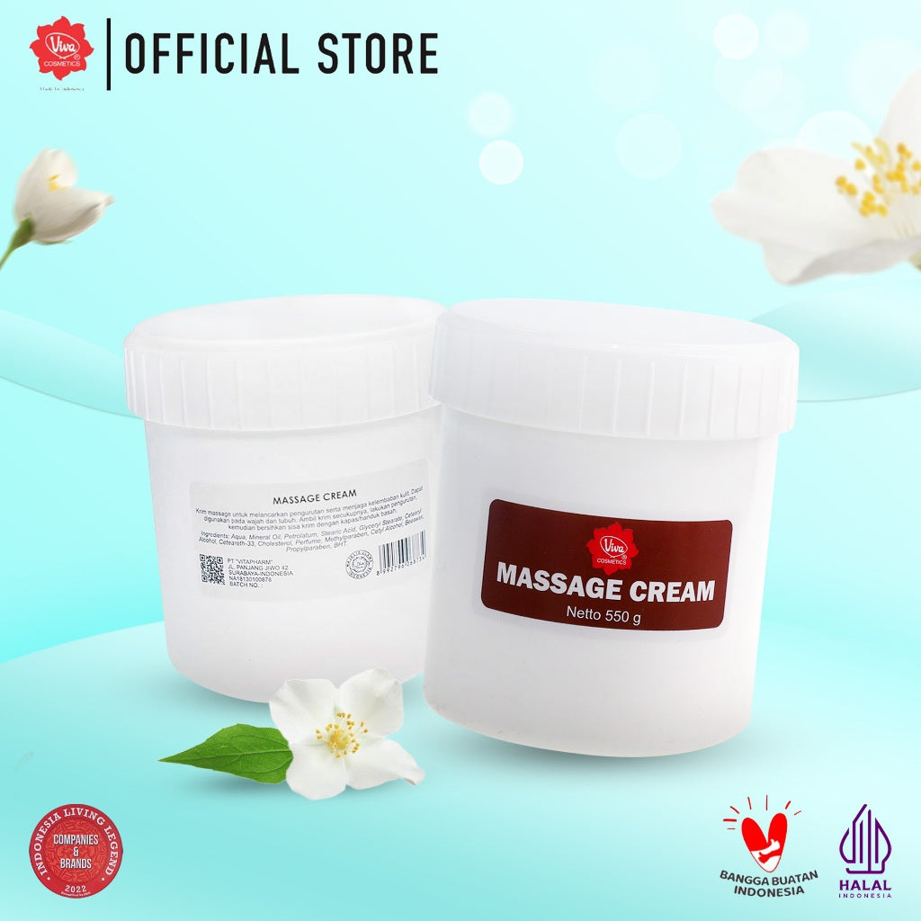 Viva Massage Cream (tersedia dalam 3 varian: 30 gr, 200 gr dan 550 gr)