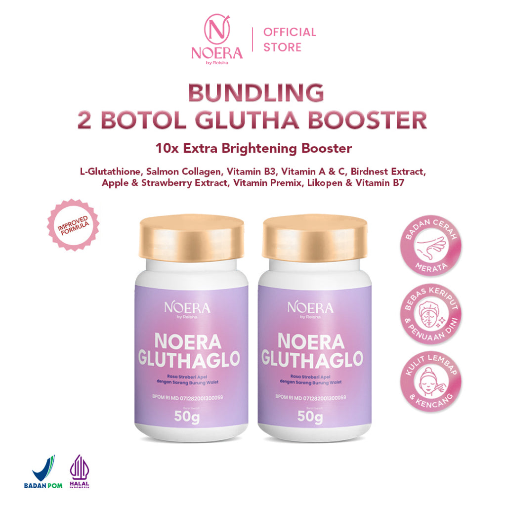 Noera 2 Box Glutha Booster Improved Formula | Booster Whitening | 10x Extra Whitening Booster