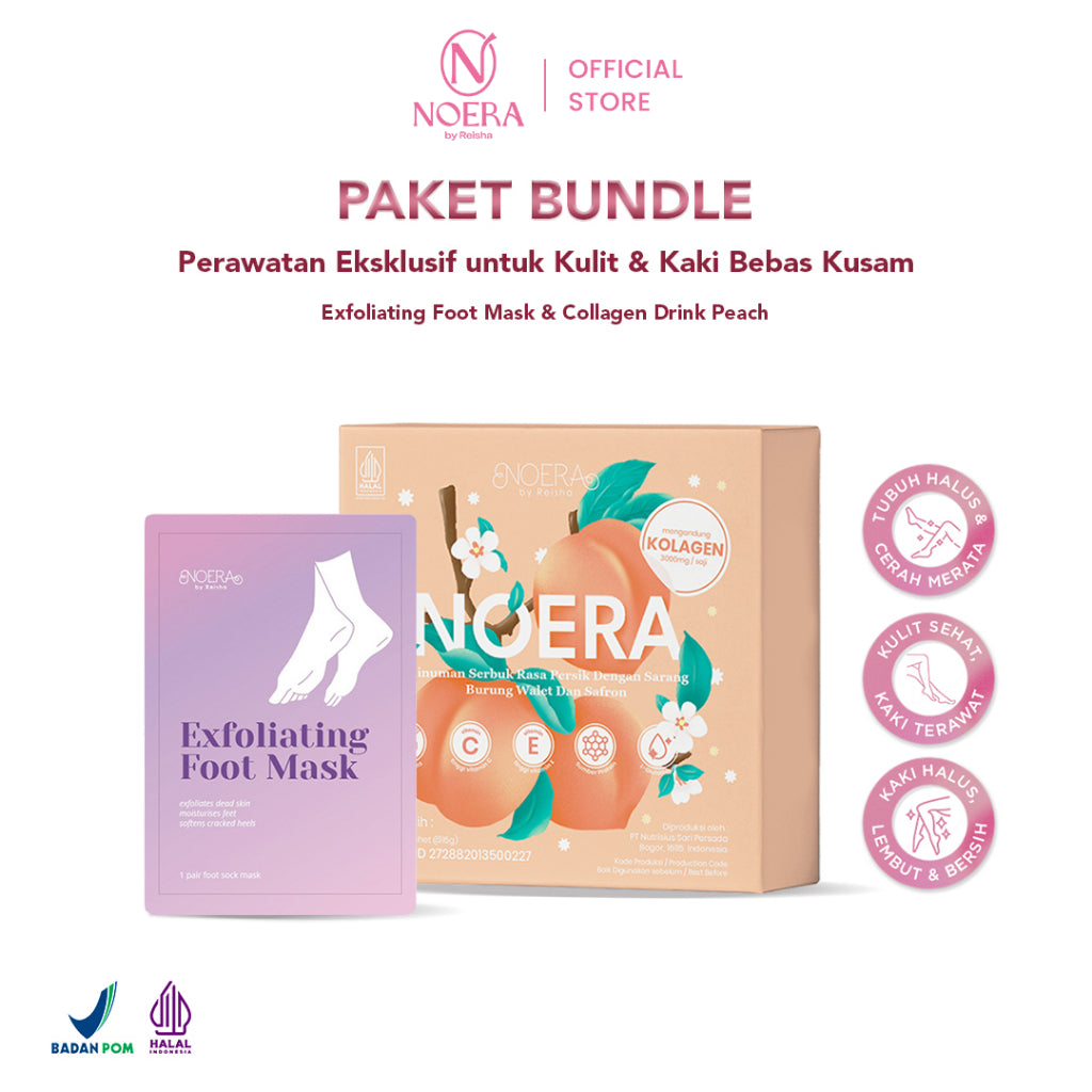 Noera Paket Collagen Drink Improved Formula & Exfoliating Foot Mask