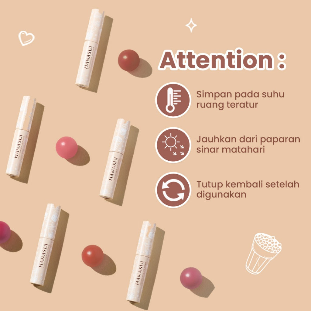 Hanasui Mattedorable Lip Cream Boba - Velvet Matte Finish Pigmented Long Lasting Double Moisturizing