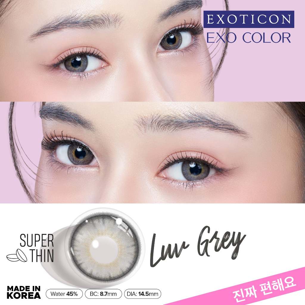 Exoticon Softlens Grey Series I Irina | Selena | New A+ Grey | Jamilla Tiara | Exo Color Luv Grey