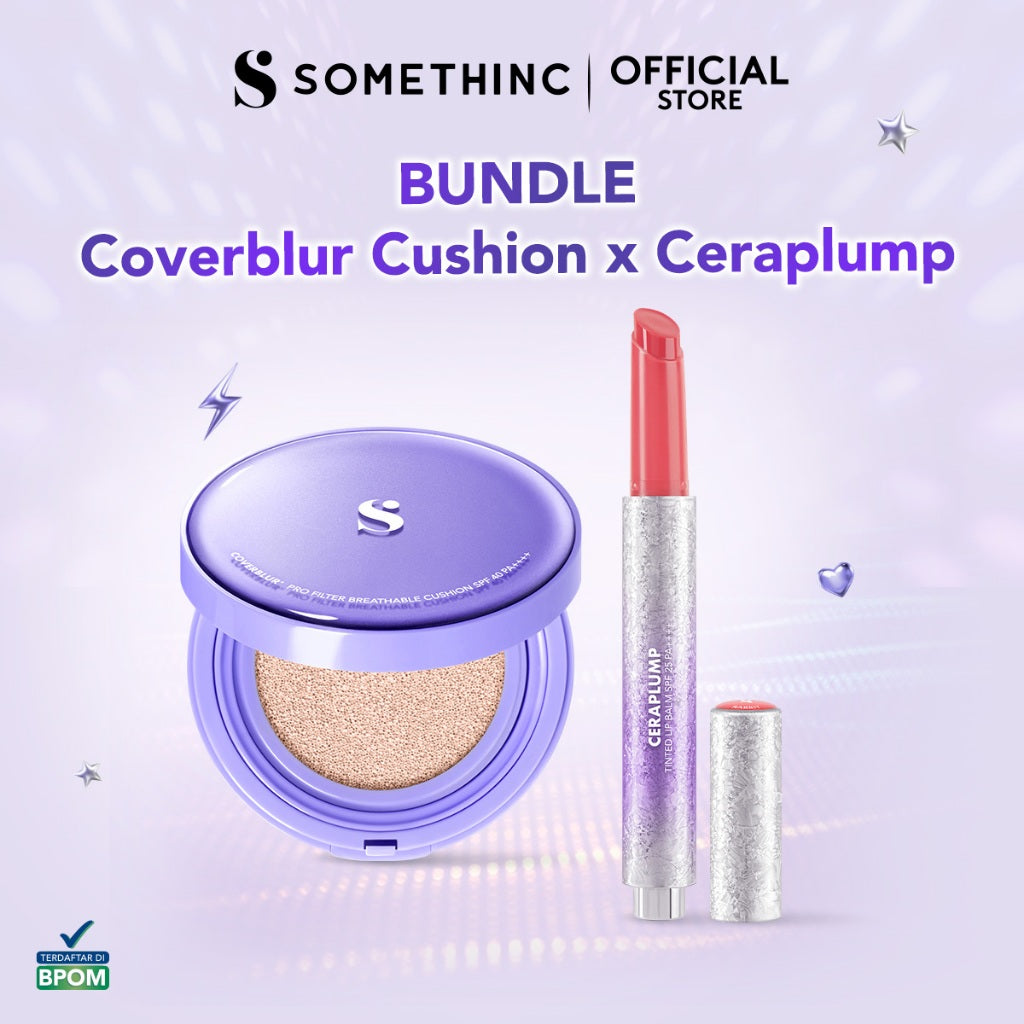 [BUNDLE HEMAT] SOMETHINC Coverblur Pro Filter Breathable Cushion SPF 40 PA++++ x Ceraplump Tinted Lip Balm SPF25 PA++++