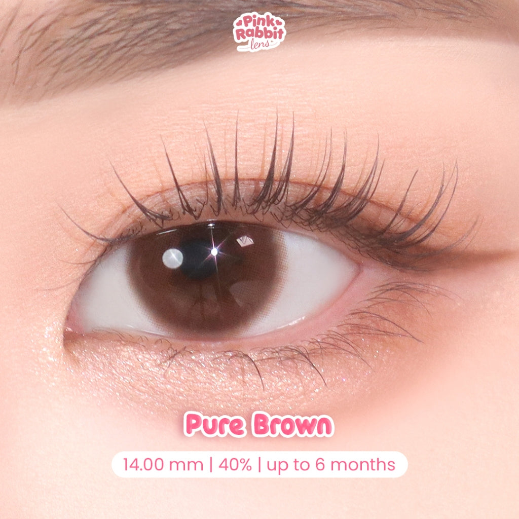 PINK RABBIT Softlens Pure Brown - Normal, Minus 0.5 S/D 10.00 (1PCS/Sebelah) / Soflen / Soflens / Soflent / Softlen  / Soft Lens / Softlense / Softlens Coklat / Softlens Murah / Lensa Mata / Lensa Kontak