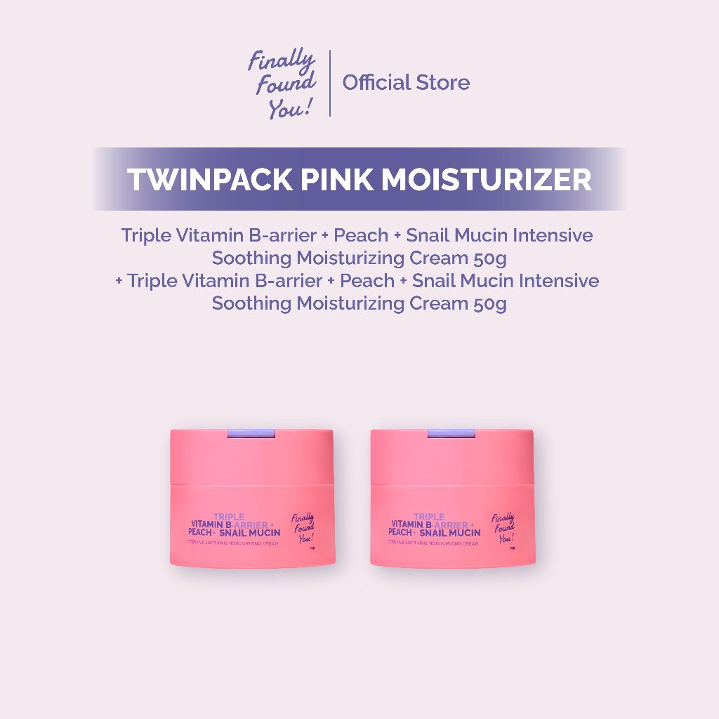 Finally Found You! TRIPLE VITAMIN B-ARRIER + PEACH + SNAIL MUCIN Intensive Soothing Moisturizing Cream 50gr