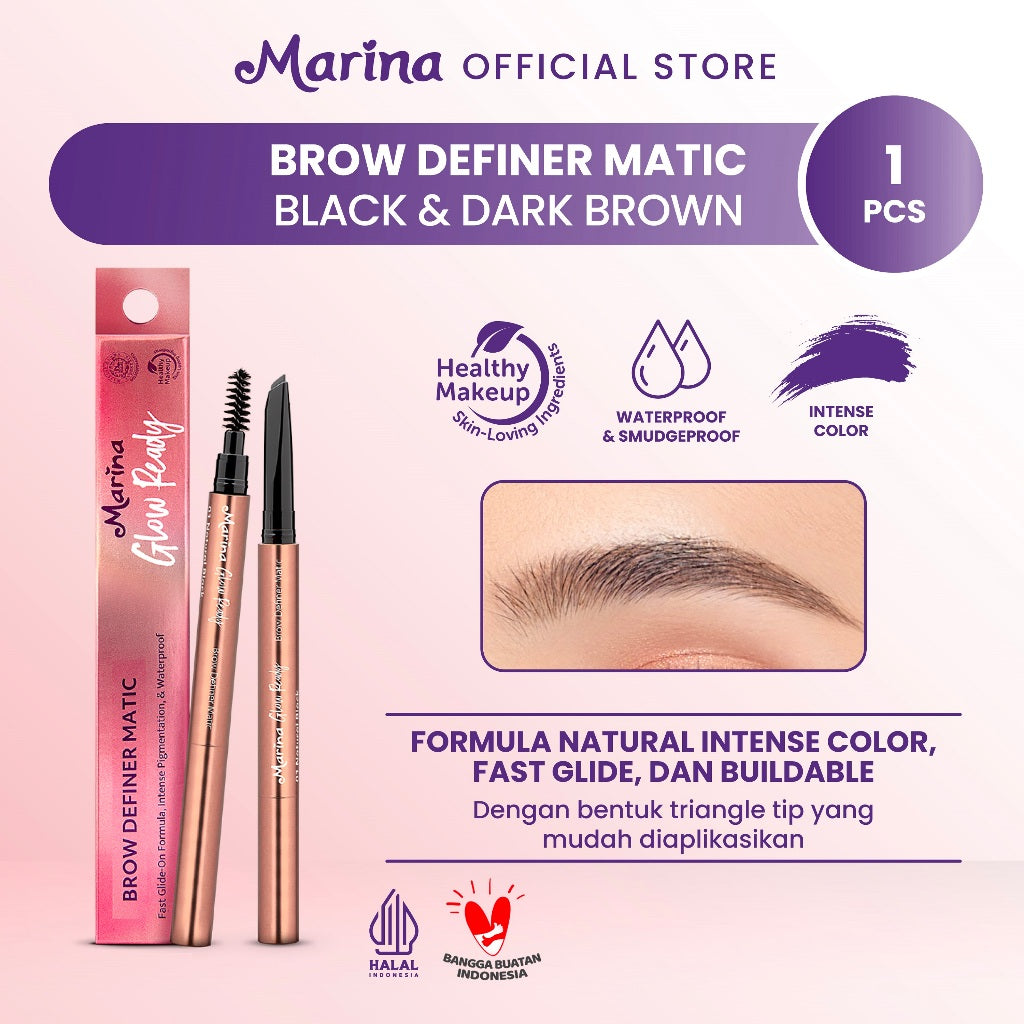 Marina Glow Ready Brow Definer Matic - Pensil Alis - Exp : 08.2025