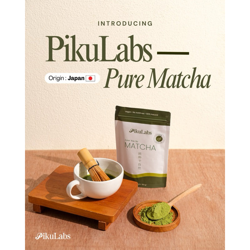 OFFICIAL STORE - PikuLabs Pure Matcha Powder 100gr | 100% Pure, No Additives