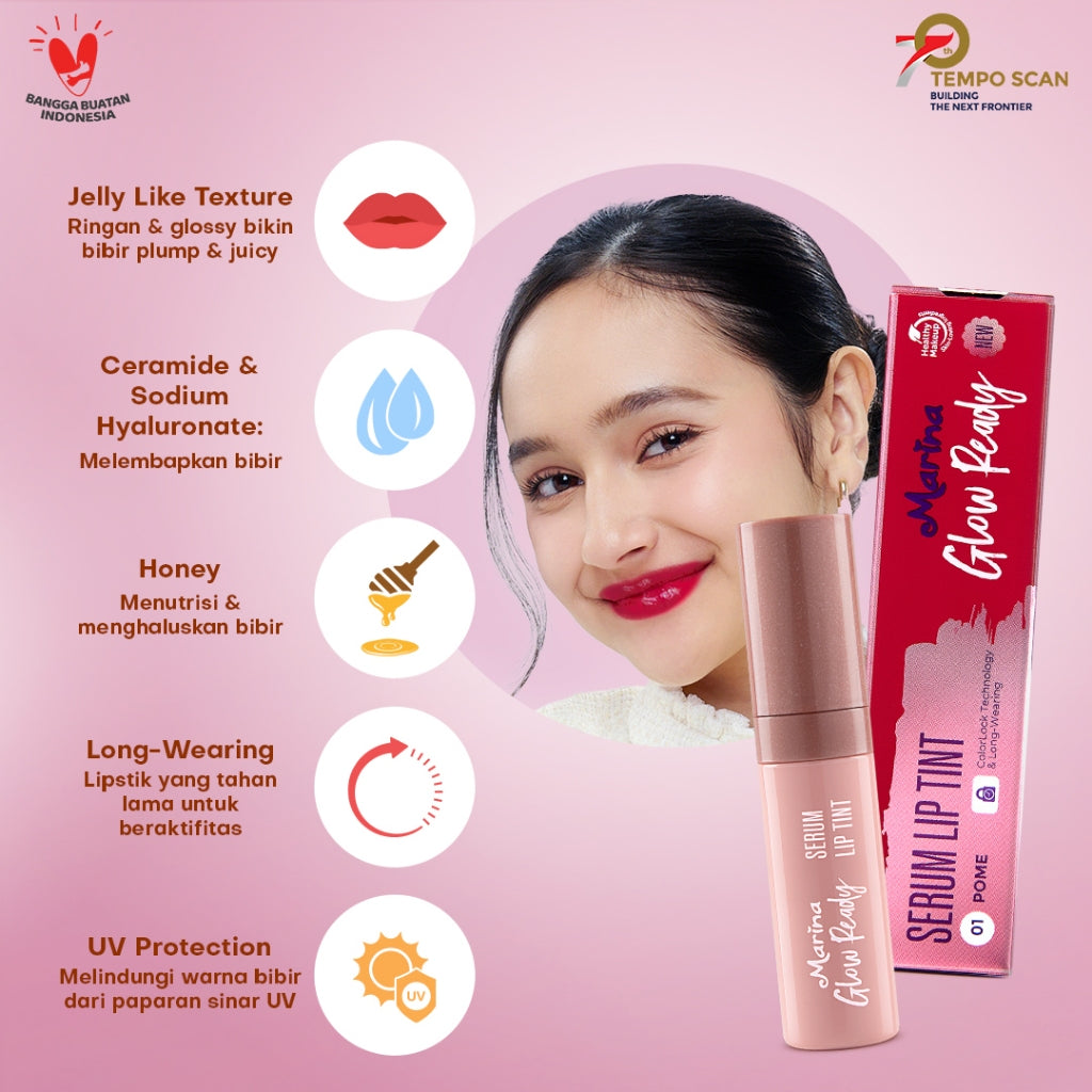 Marina Glow Ready Serum Lip Tint 2,8 ml - Exp Date : 04.2026