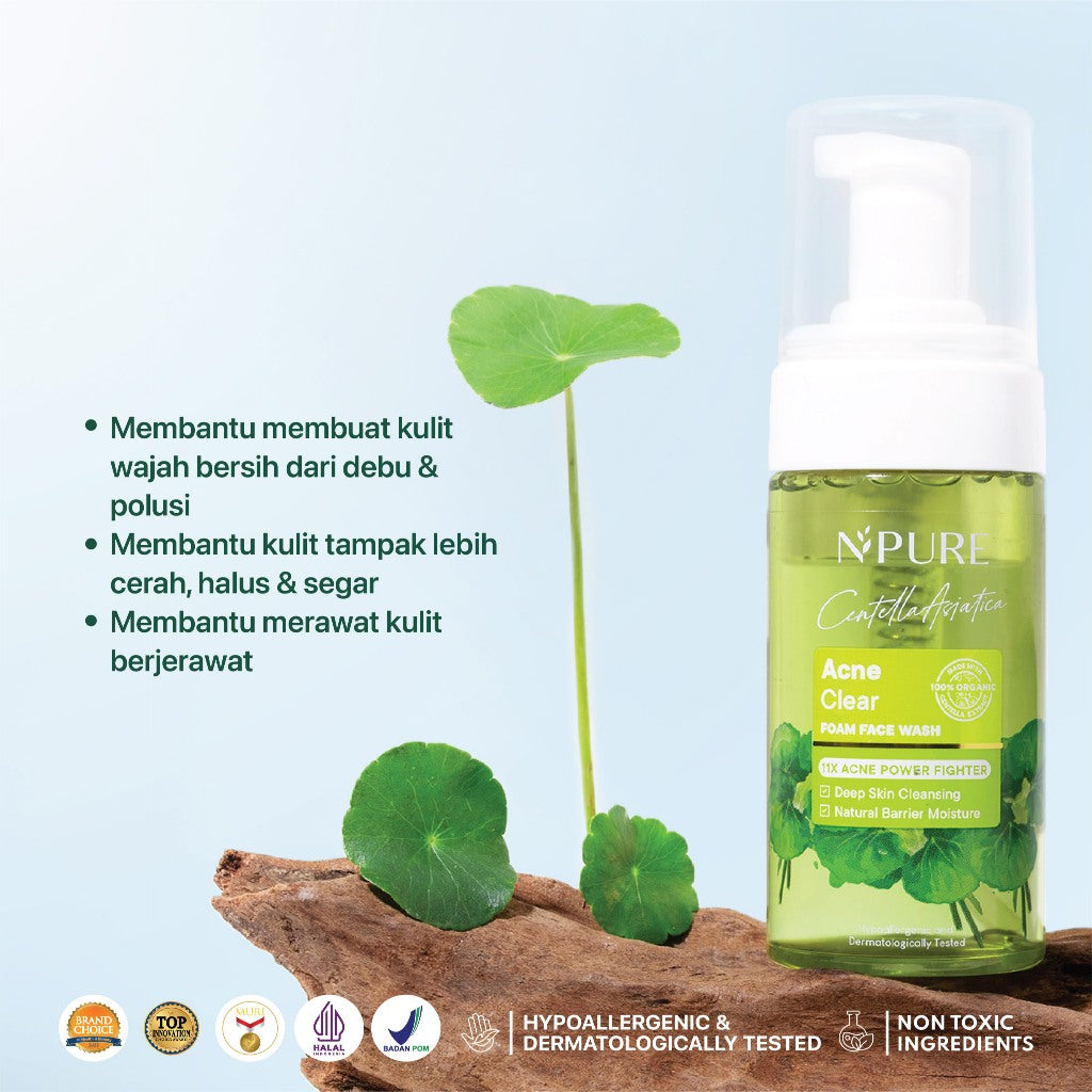 CICA FACE WASH - NPURE Facial Wash Cica / Anti Acne Facial Foam / Sabun Muka Anti Jerawat Berminyak